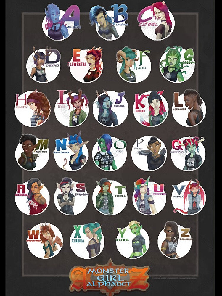 Monster Girl Alphabet by ihossain