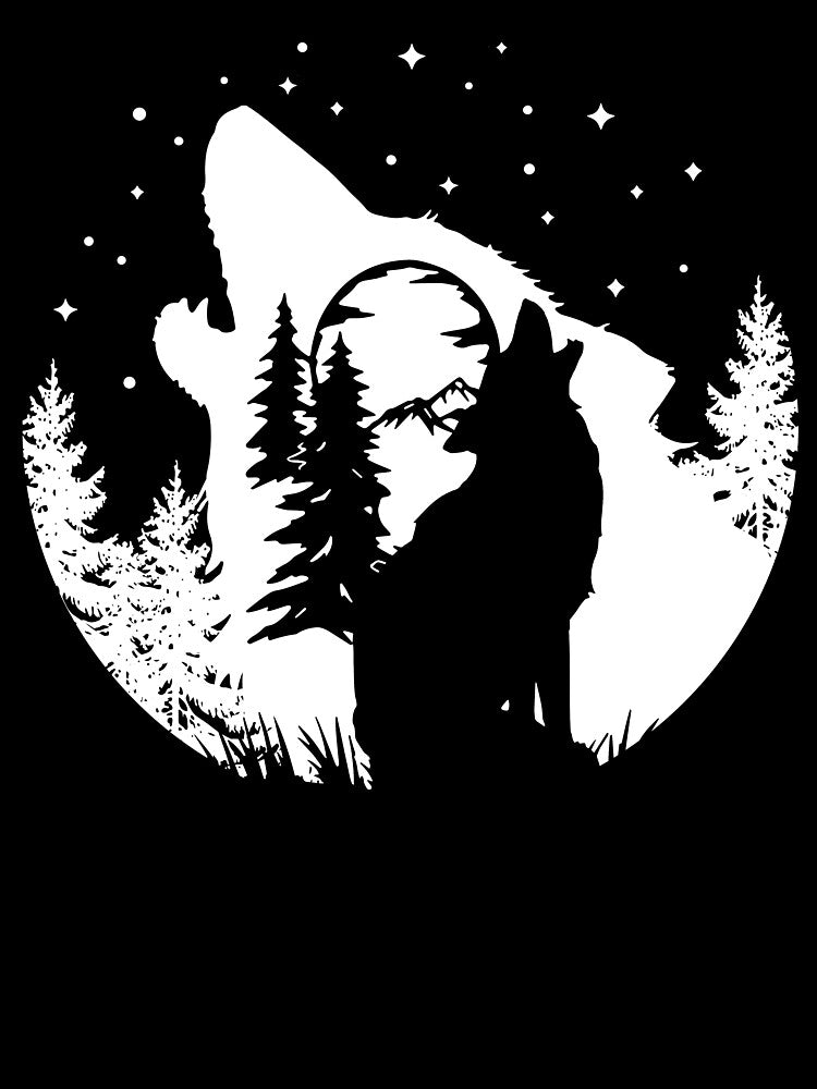 Wolf On The Moon by SunsetGloww