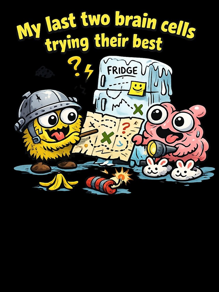 My Last Two Brain Cells – Trying Their Best | Funny Cartoon Chaos Sticker by Timeless Junction