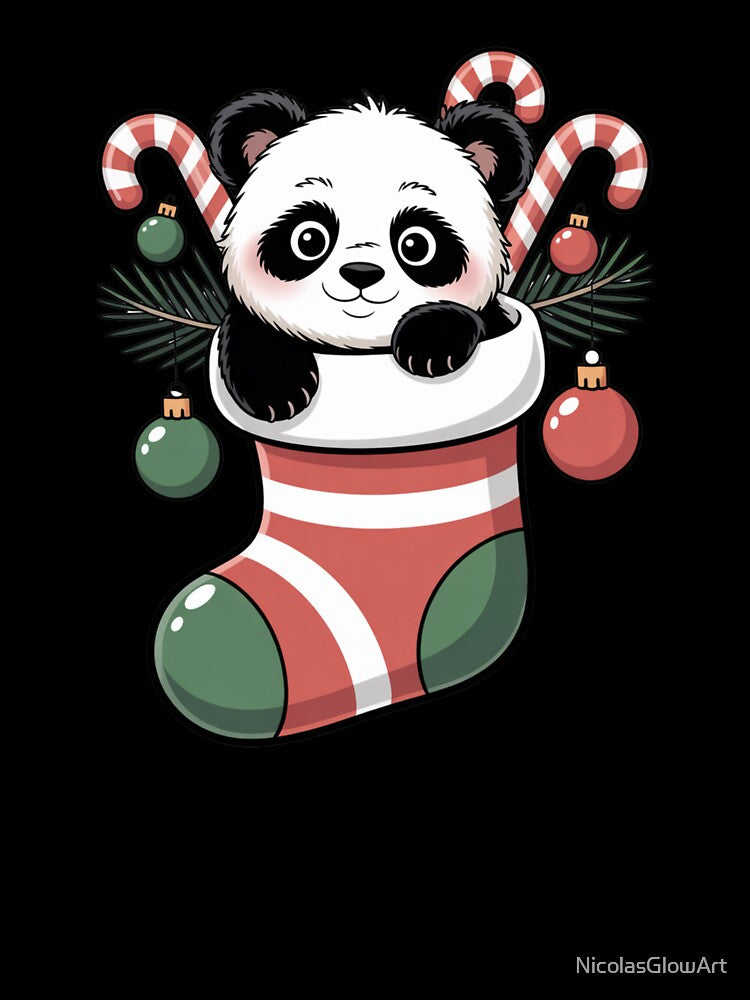 Panda Christmas Stocking by NicolasGlowArt