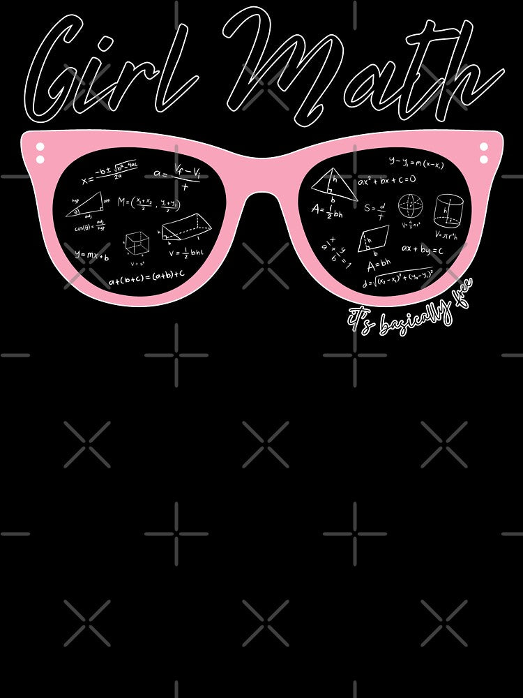 Girl Math - It’s Basically Free | Cute Pink Sunglasses with Math Doodles by Kimochi-Shop