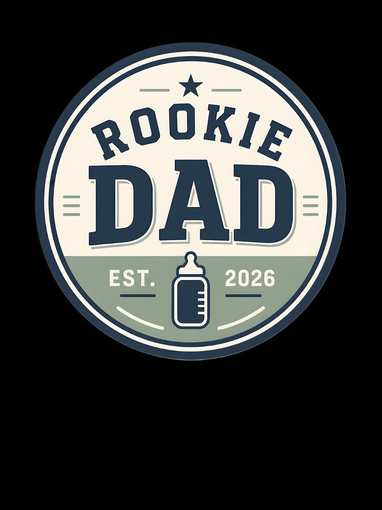 Rookie Dad Est 2026 New Dad Badge Baby Bottle Design by FestivityFinds