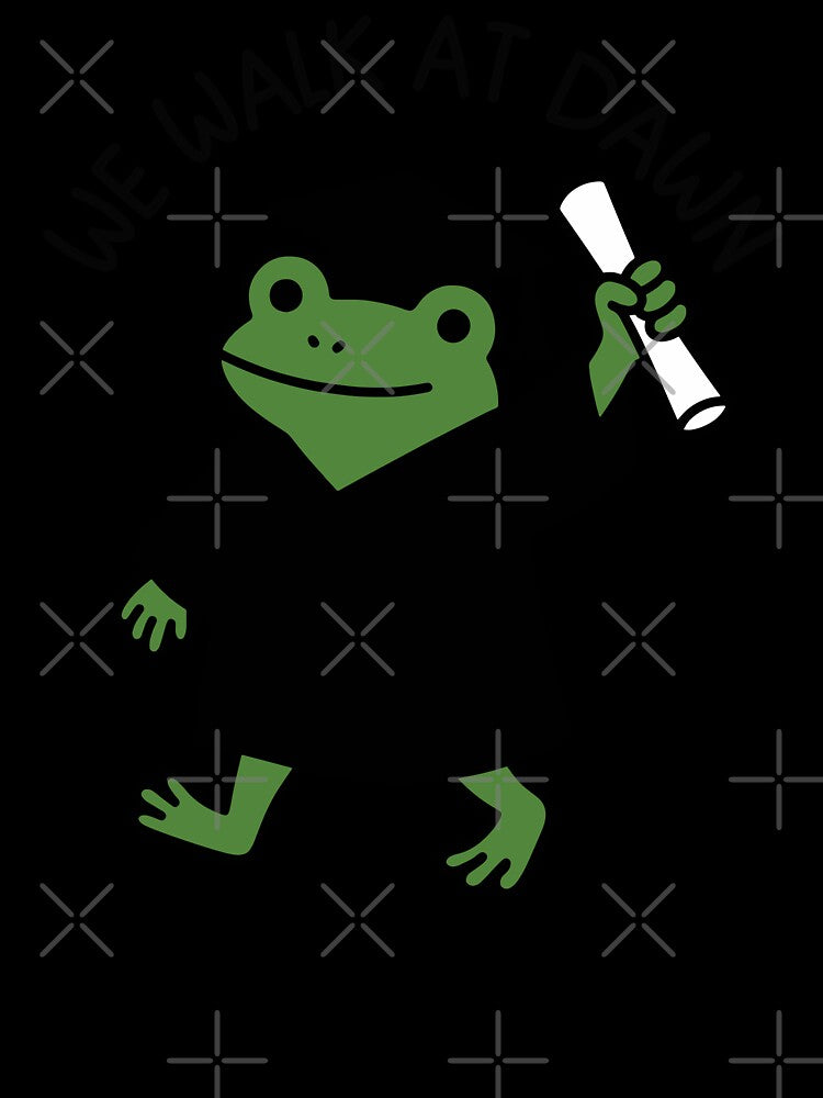 We Walk At Dawn Graduation Frog Funny Grad Class Of 2026 by gunaone-design