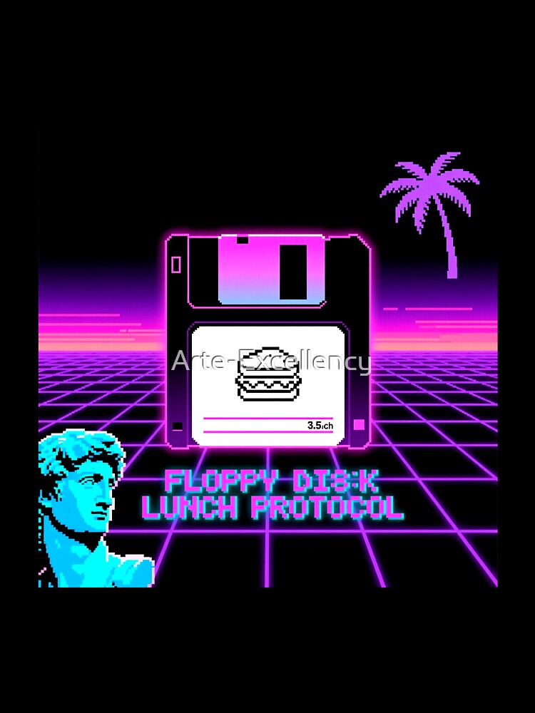 Retro Floppy Disk Lunch Protocol Vaporwave Design by Arte-Excellency