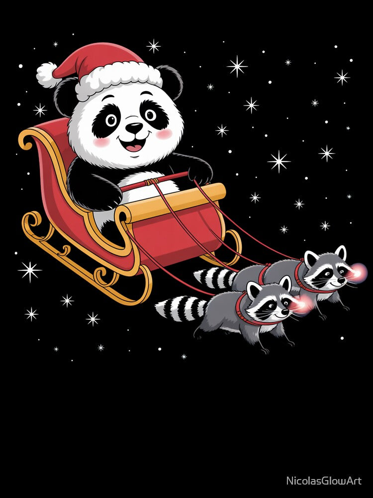 Santa Panda with Raccoons by NicolasGlowArt