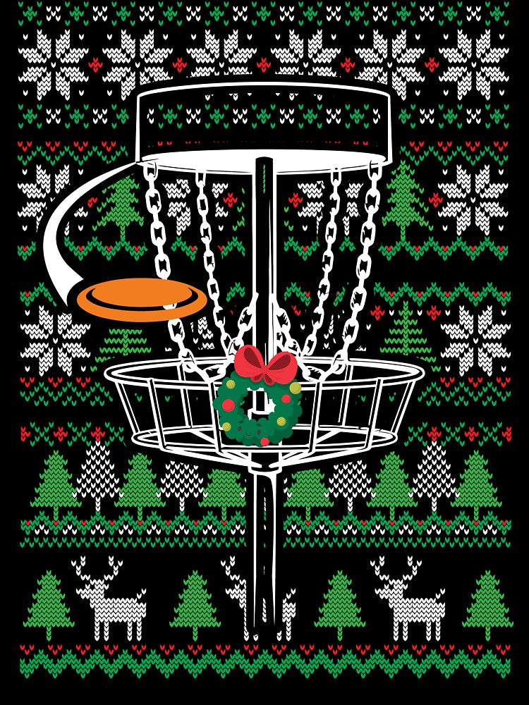 Disc Golf Frisbee Ugly Christmas Sweater Merry Discmas by BuynPose