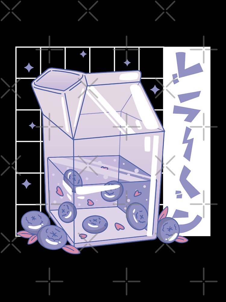 Japanese Cute Milk Carton Kawaii blueberry milk by TamGustam