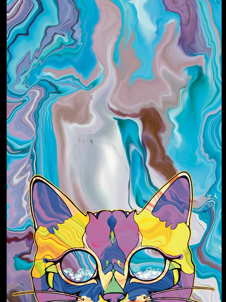 Psychedelic Trippy Cat – Chromatic Pop Vision by Odd Mood Studio