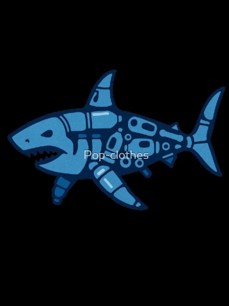 Plastic Pollution Shark – Ocean Conservation Graphic Illustration by Pop-clothes