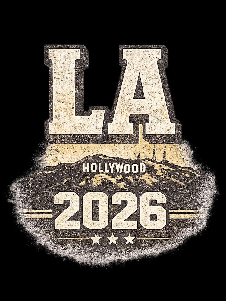 LA 2026 Retro Hollywood Football Tee by ArthUpscale