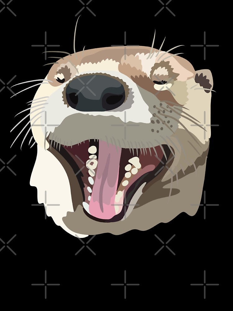 N is for North American River Otter,North American River Otter Illustration – Playful Freshwater Mammal Artwork by PrettylittlepastelUk