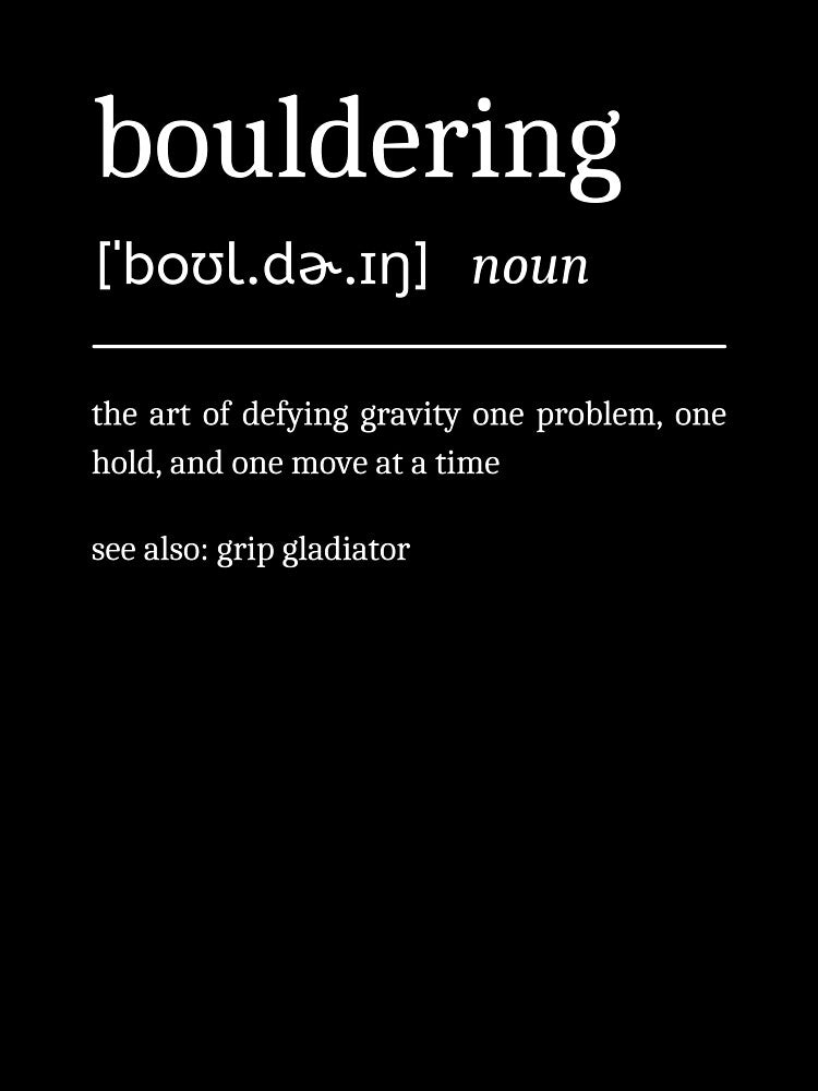 Bouldering Definition Motivational Climbing Dictionary by StrideSuccess