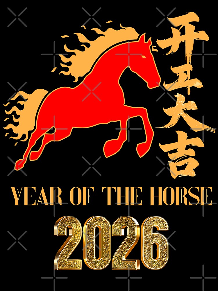 Chinese New Year 2026 Year Of The Horse Lucky Lunar calendar by erozzz