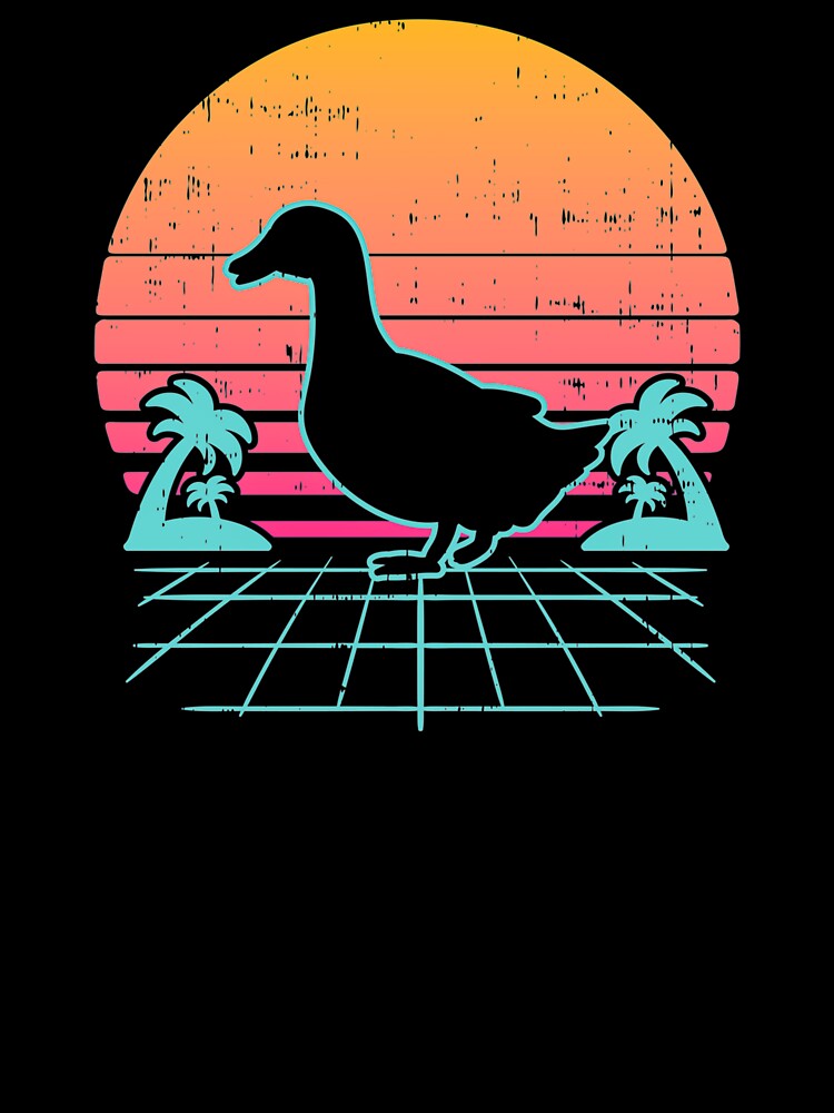Vaporwave Art - Duck Aesthetic 80s Retro Farm Animal Farmer Gift by Hitagivapor