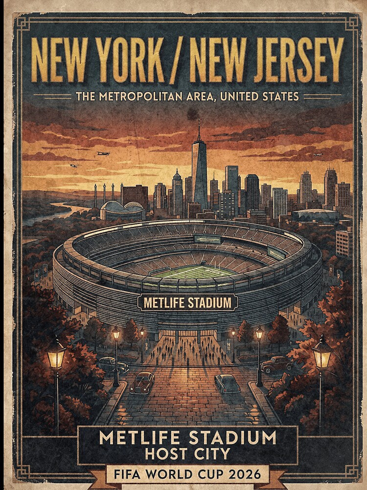 Retro MetLife Stadium Poster by Fictional Ink Society