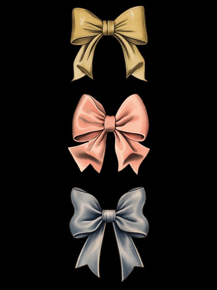 Vintage Bows: Gold, Pink and Blue by thegirlyshoppe