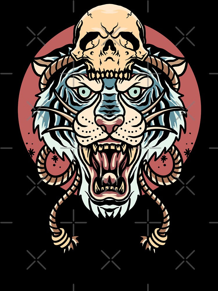 Blue Siberian Tiger Skull by helenafeyre