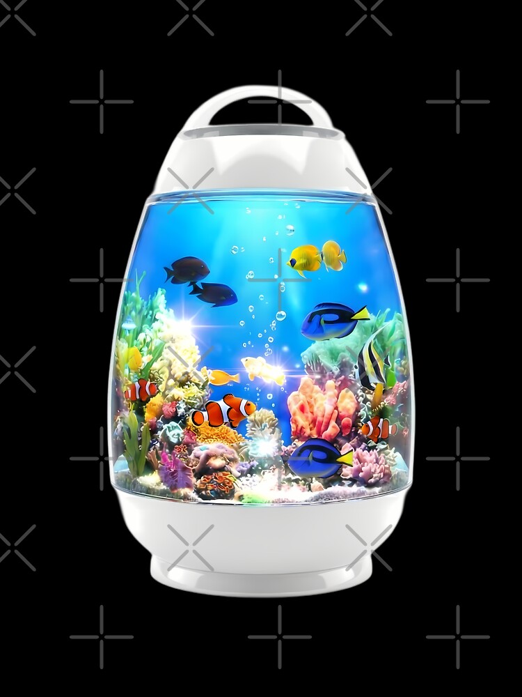 Y2K Aesthetic Pod Aquarium Fake Fish Tank by NostalgiaOS