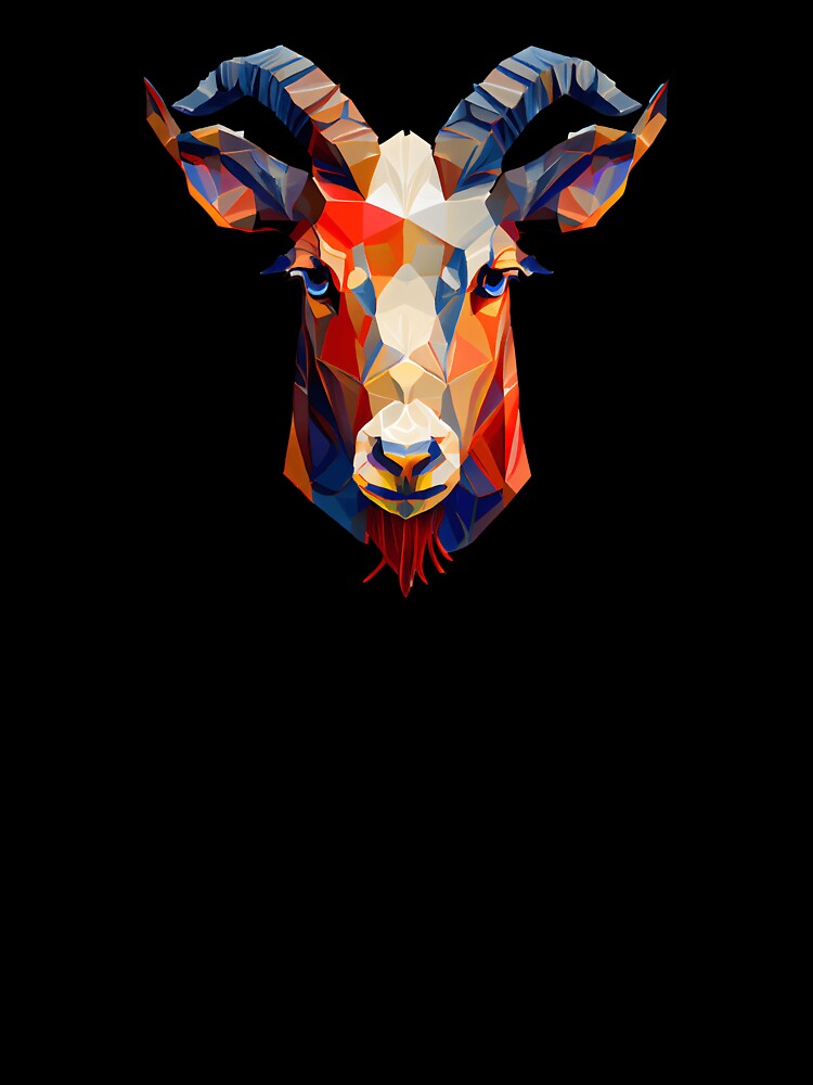 Abstract Goat Art: A Colorful Twist on Wildlife Imagery by FiveIntentions