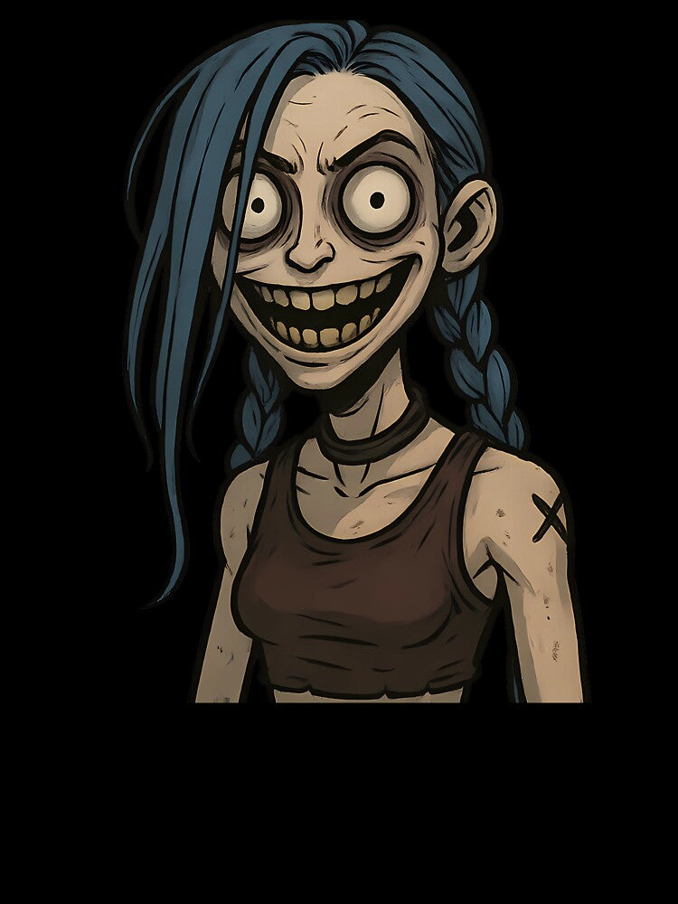 Creepy Punk Girl Horror Portrait Illustration by Th4d1us