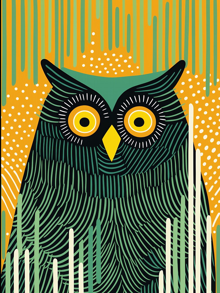 Emerald Chic Owl by EnchantArtCo