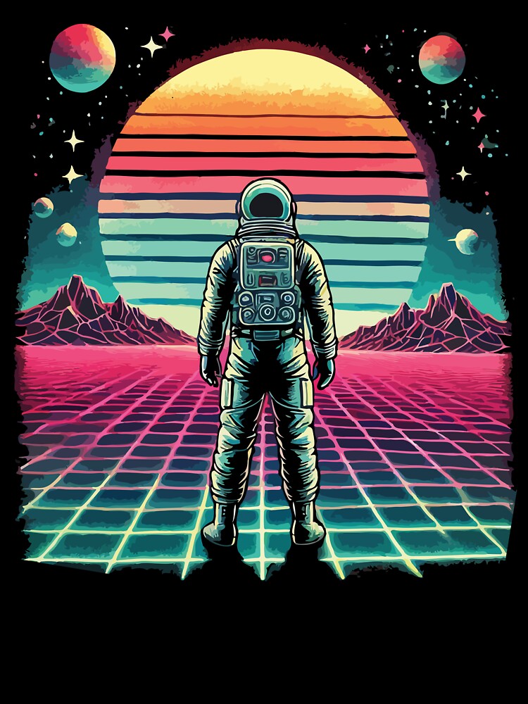 Retro Astronaut Sunset – Vaporwave Space Exploration by chantastical