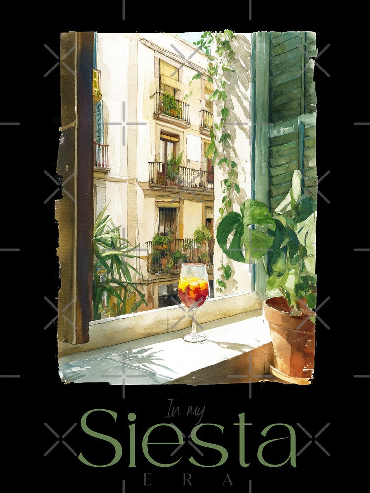 In My Siesta Era Sangria Wall Art Aesthetic Cozy Home Decor and Slow Living Vibes by MeowcuryRising