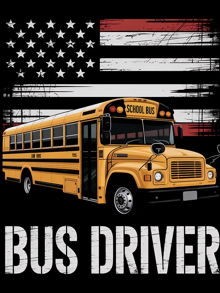 School Bus Driver Usa American Flag Bus Driver Gift by nicomitchell