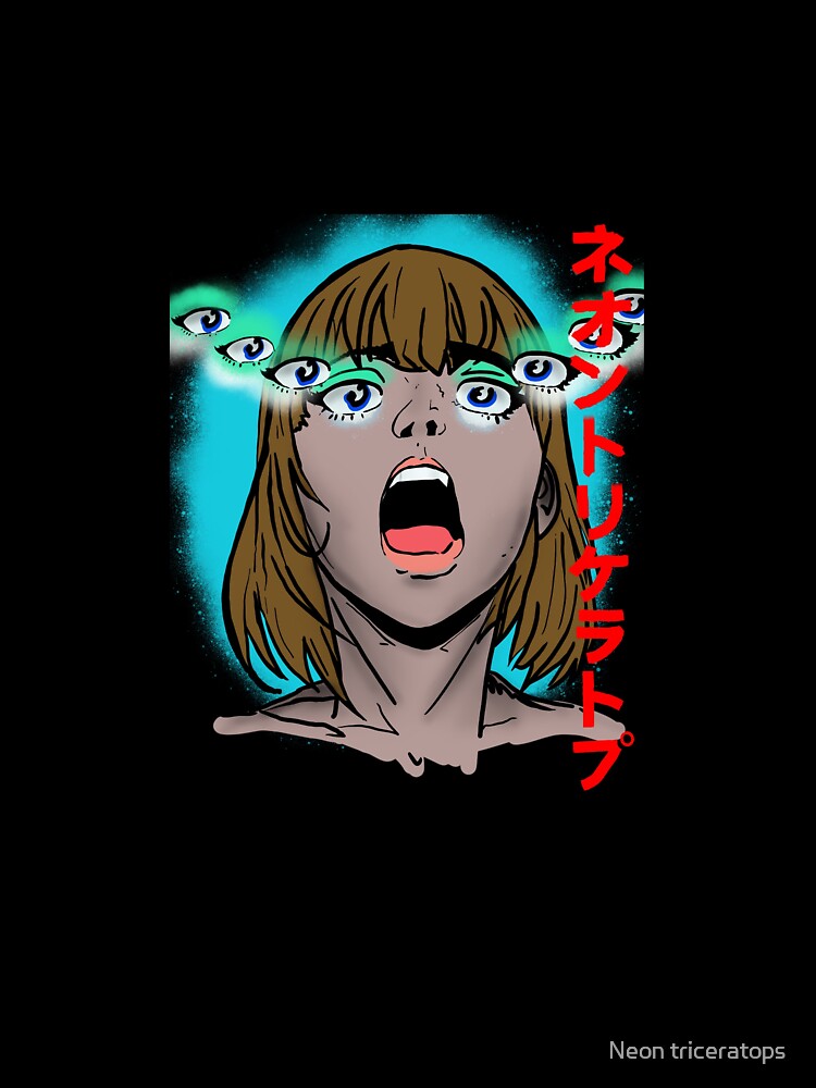 Perfect for fans of vaporwave, neo-noir, manga. by Neon triceratops