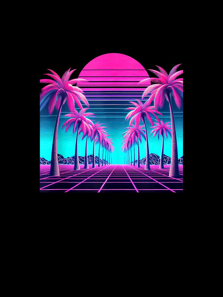 Retro 80s Vaporwave Synthwave Palm Tree Sunset Aesthetic Tank Top by Othinus