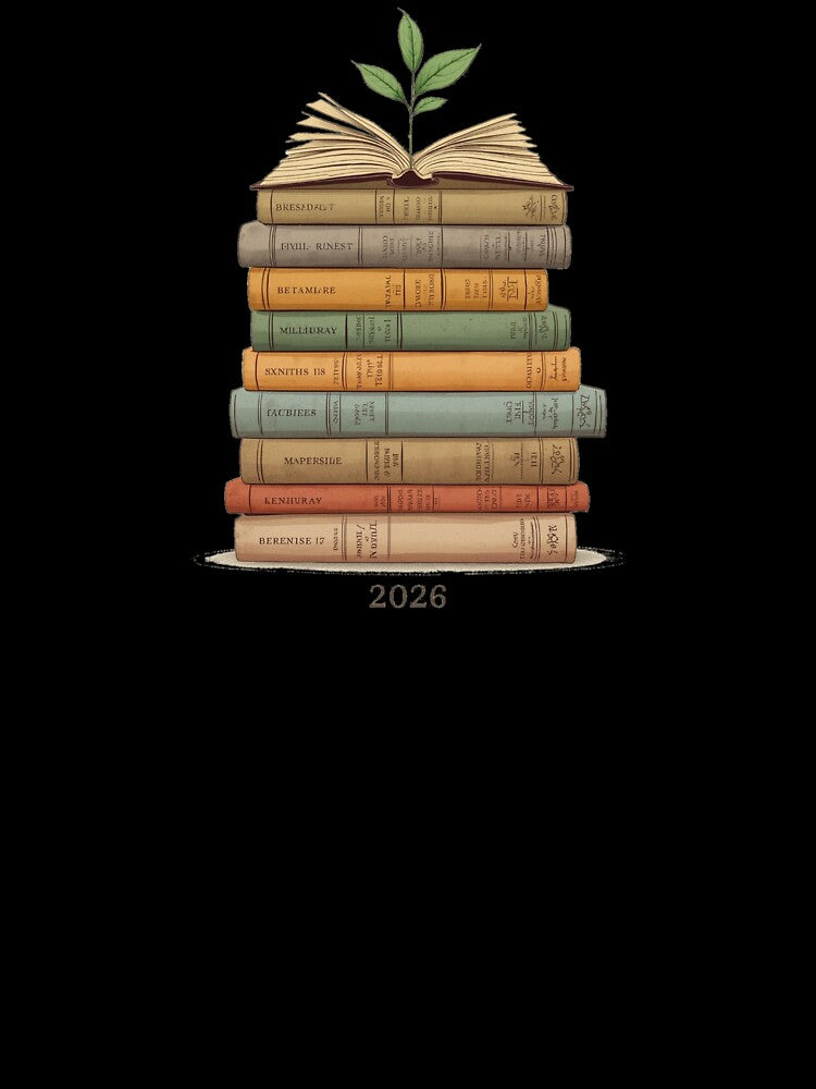 2026 Reading List Tracker - Bookish New Year Goal - Minimalist Library Art by YvkafromPoland