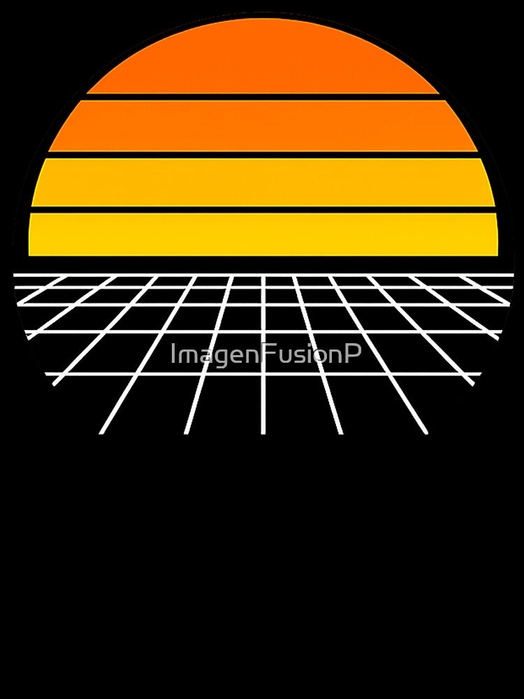 Retro Sunset Grid Vaporwave Design by ImagenFusionP