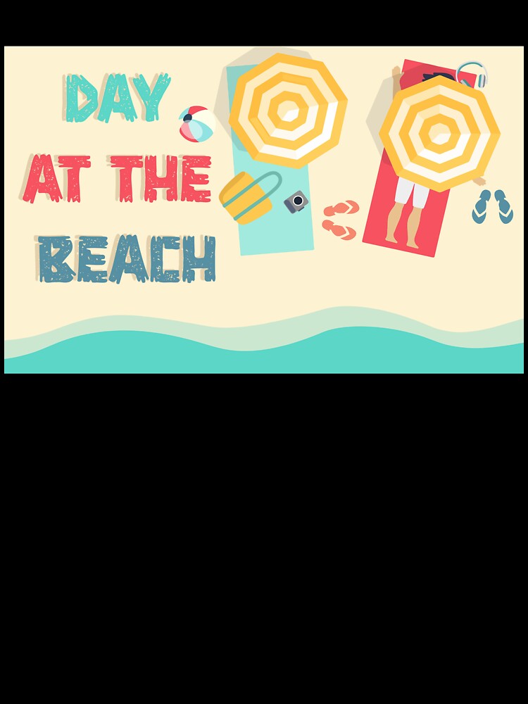 Day at the Beach Summer Vacation Flat Illustration Art by PixelWaveBD