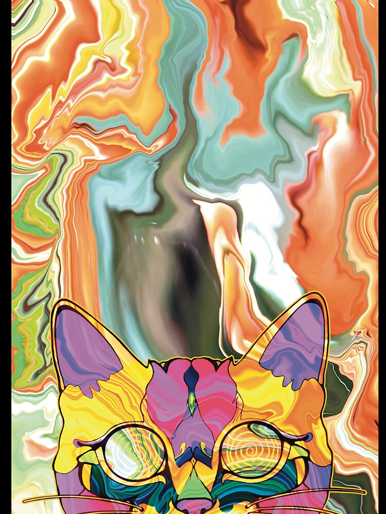 Psychedelic Trippy Cat – Solar Spiral Vision by Odd Mood Studio