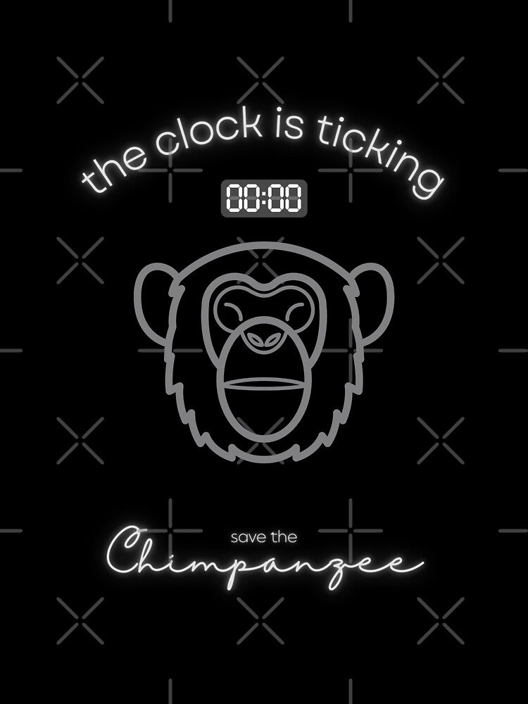Save The Chimpanzee The Clock is Ticking Long T-shirt by MagicWolfStar