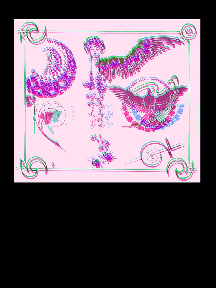 Magical Art Nouveau Symbols Pink by BioDigital-Jazz