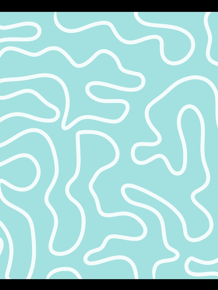 Squiggle Maze Abstract Pattern in Aqua Teal Pastel by kierkegaard