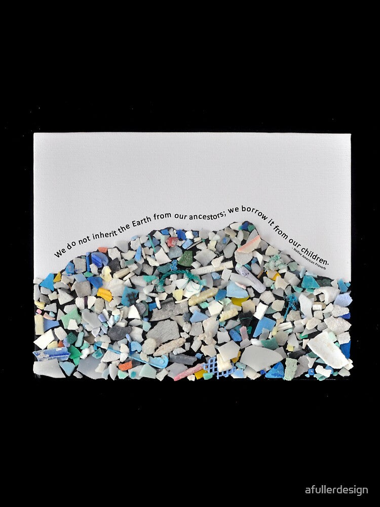 Diamond Head silhouette made from plastics found on Waimanalo beach by afullerdesign