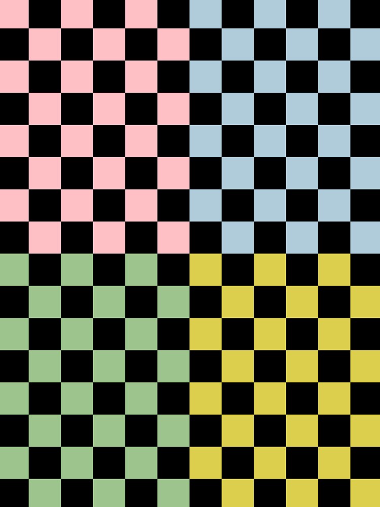 4 Check Checkered Pattern Pastel Blue Green Pink by kierkegaard