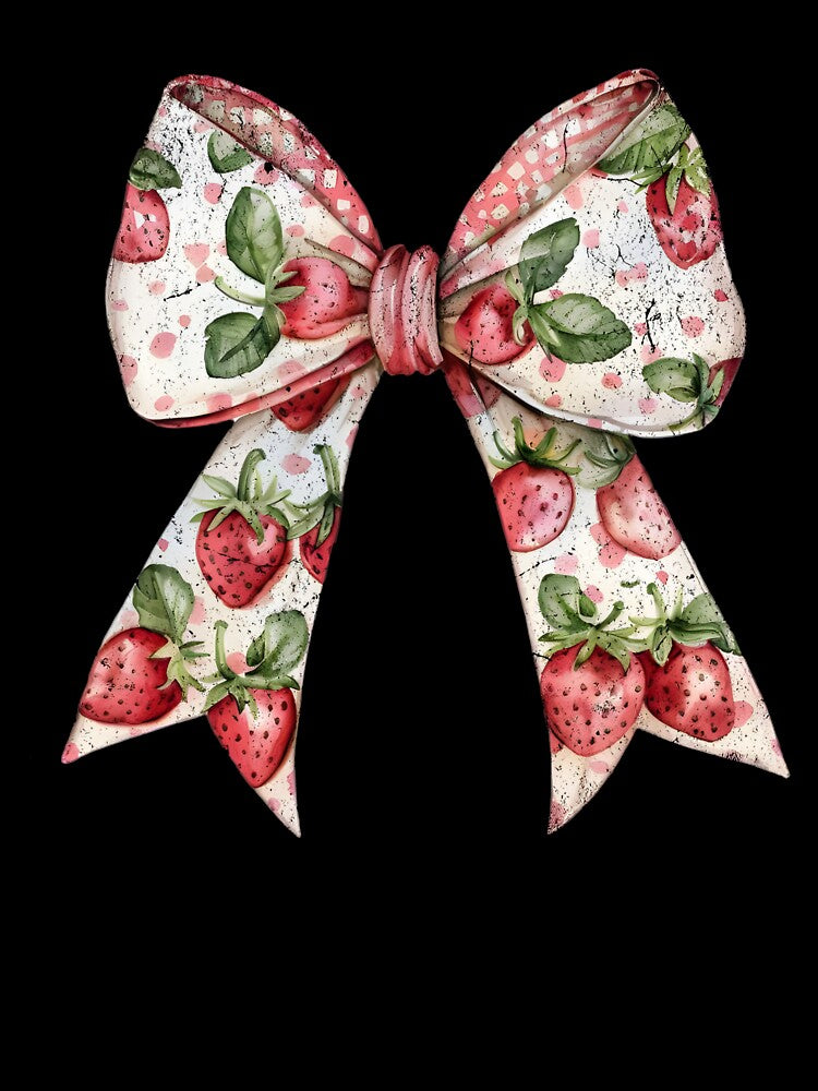 Strawberry Coquette, Strawberry Bow Hoody by Erstenenquis