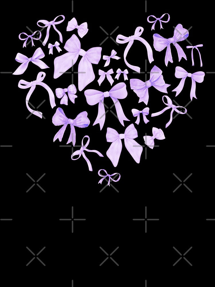 Purple Coquette Bows Heart by Caring Hearts