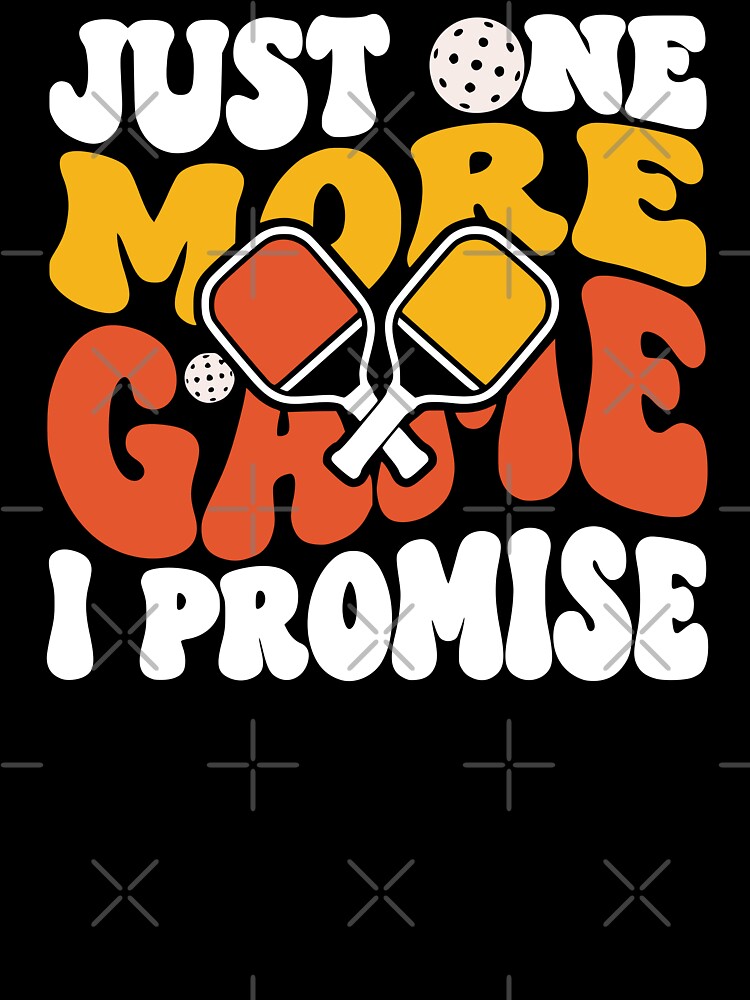 Just One More Game I Promise Funny Pickleball Retro Groovy by MavtM