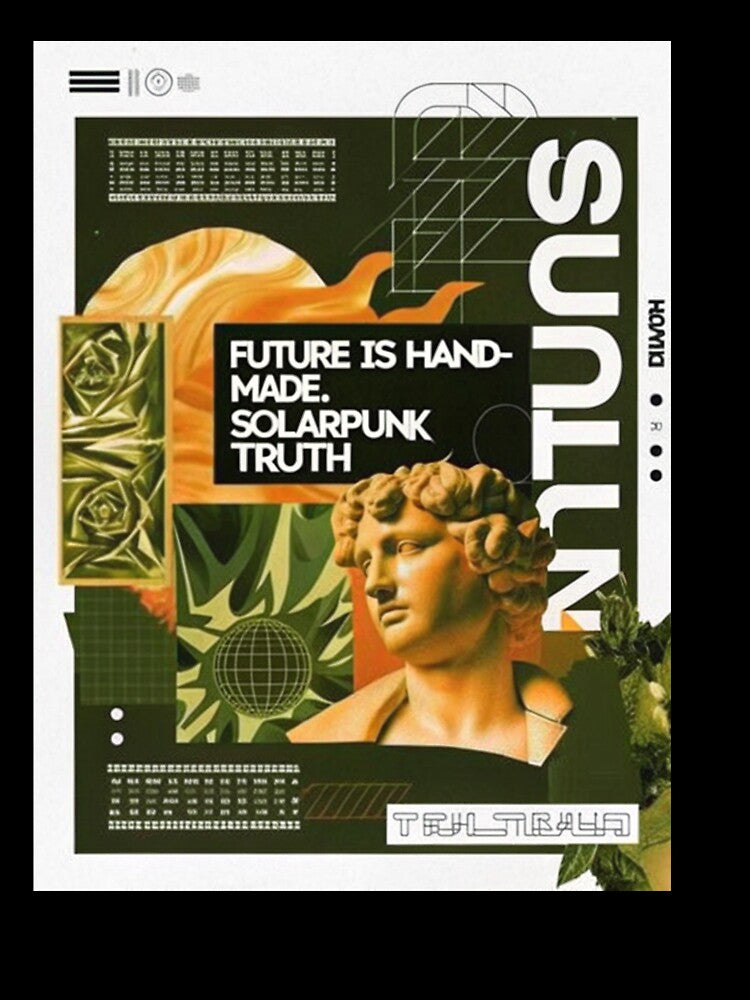 Solarpunk Poster Hand-Made by Raw-Ink
