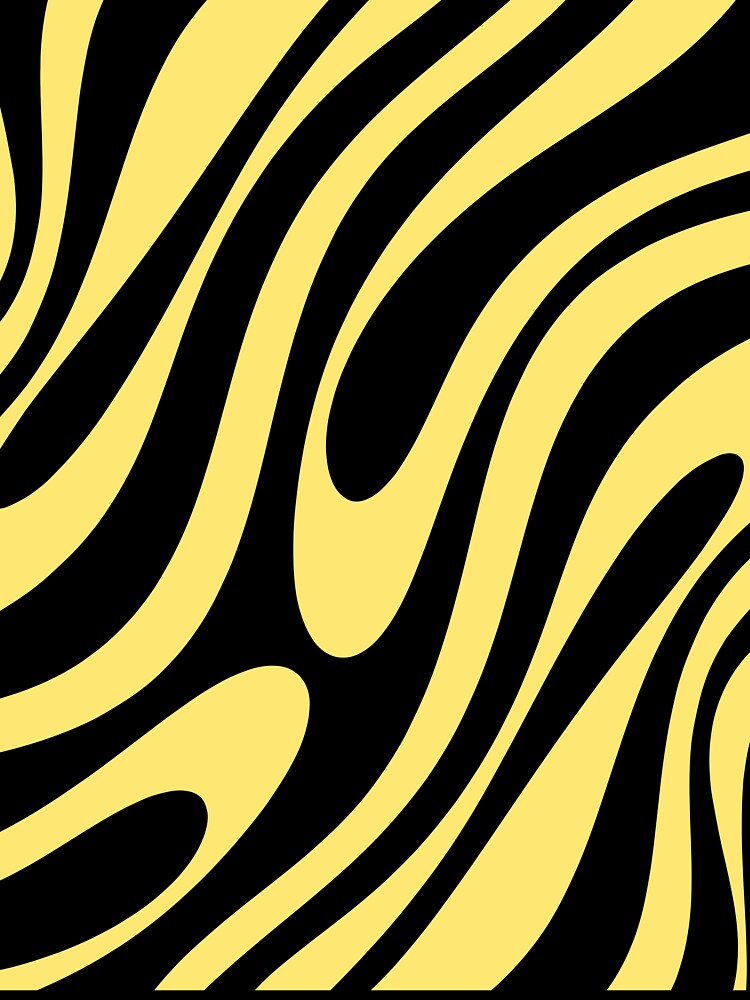 Wavy Loops Retro Abstract Pattern in Yellow by kierkegaard