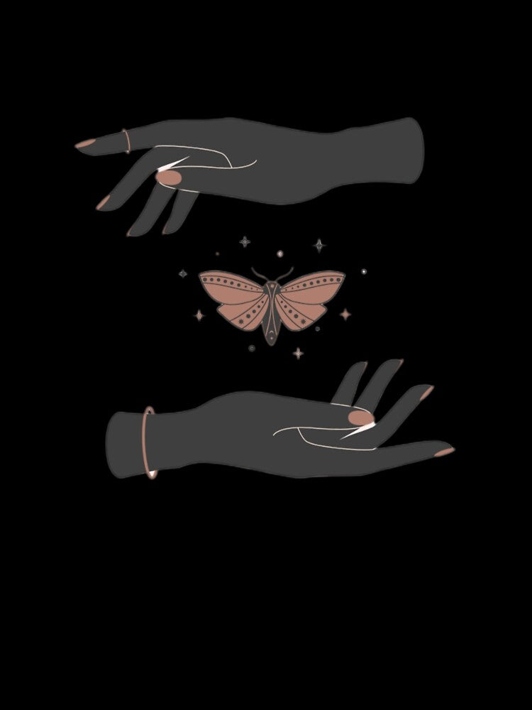 Mystic Butterfly Hands – Dark Feminine Aesthetic Design by PixelVibe Art
