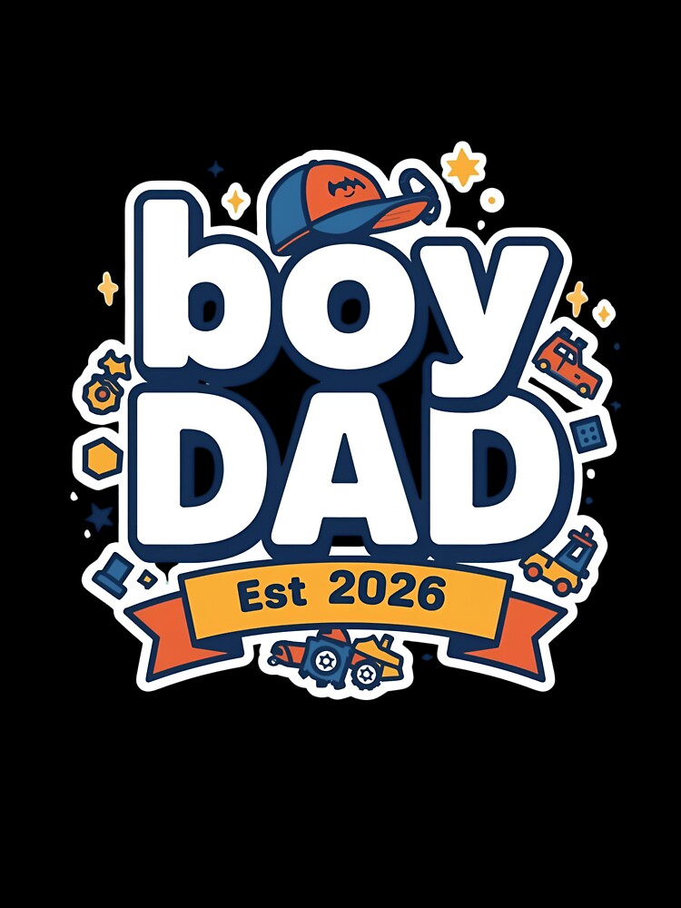 Boy Dad Est 2026 Proud New Dad T-Shirt – Fatherhood Announcemen by GAIDREDA