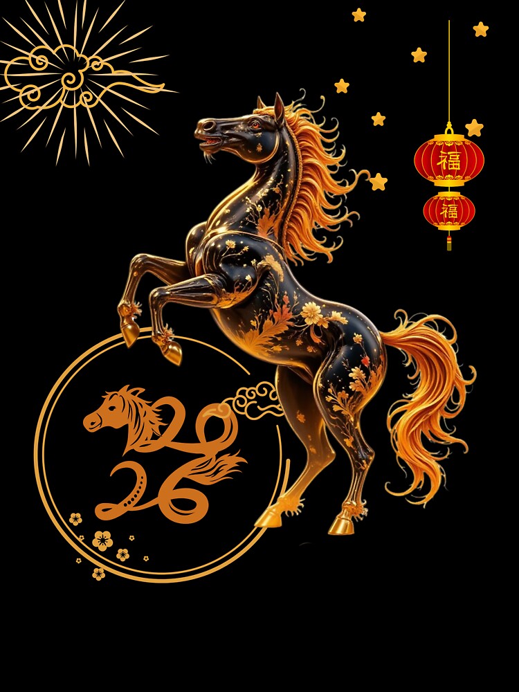 Year of Horse 2026 Lunar New Year Chinese New Year 2026 T-Shirt by fantasy.world