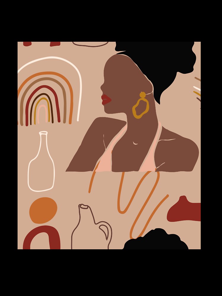 Boho Style Woman With Rainbow and Abstract Lines by Sohee Jin