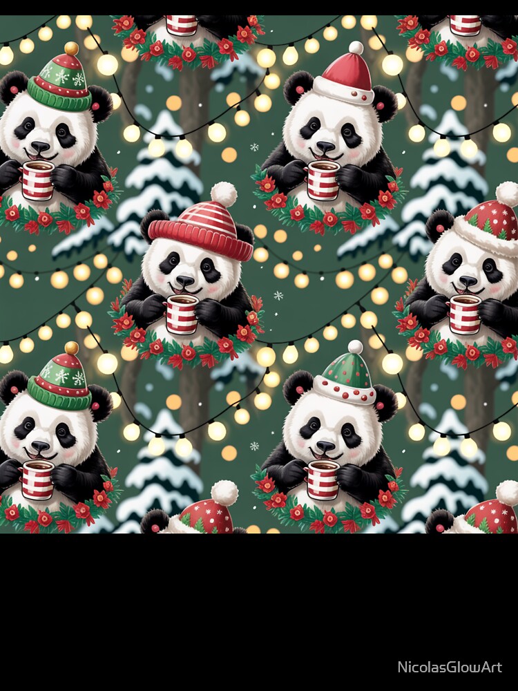 Christmas Panda Pattern by NicolasGlowArt