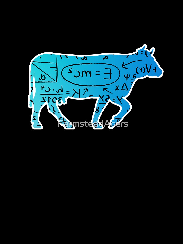 Blue cow version of Can you even calculate? Funny colorful cow puns Calculator by FarmsteadAcers